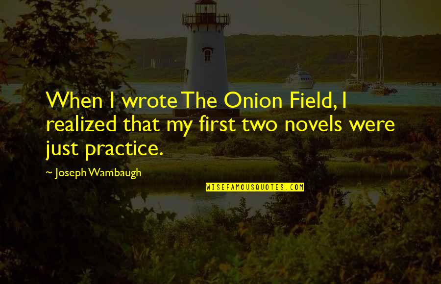 I Just Realized Quotes By Joseph Wambaugh: When I wrote The Onion Field, I realized