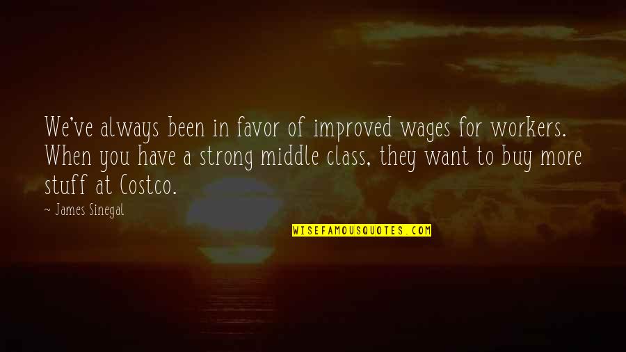 I Just Wanna Hug You Quotes By James Sinegal: We've always been in favor of improved wages