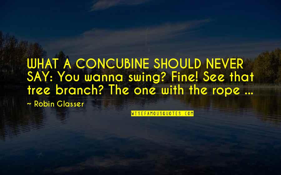 I Just Wanna Say Quotes By Robin Glasser: WHAT A CONCUBINE SHOULD NEVER SAY: You wanna