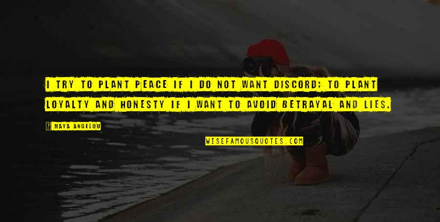 I Just Want Honesty Quotes By Maya Angelou: I try to plant peace if I do