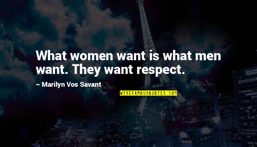 I Just Want Respect Quotes By Marilyn Vos Savant: What women want is what men want. They I Just Want Respect Quotes By Marilyn Vos Savant: What women want is what men want. They