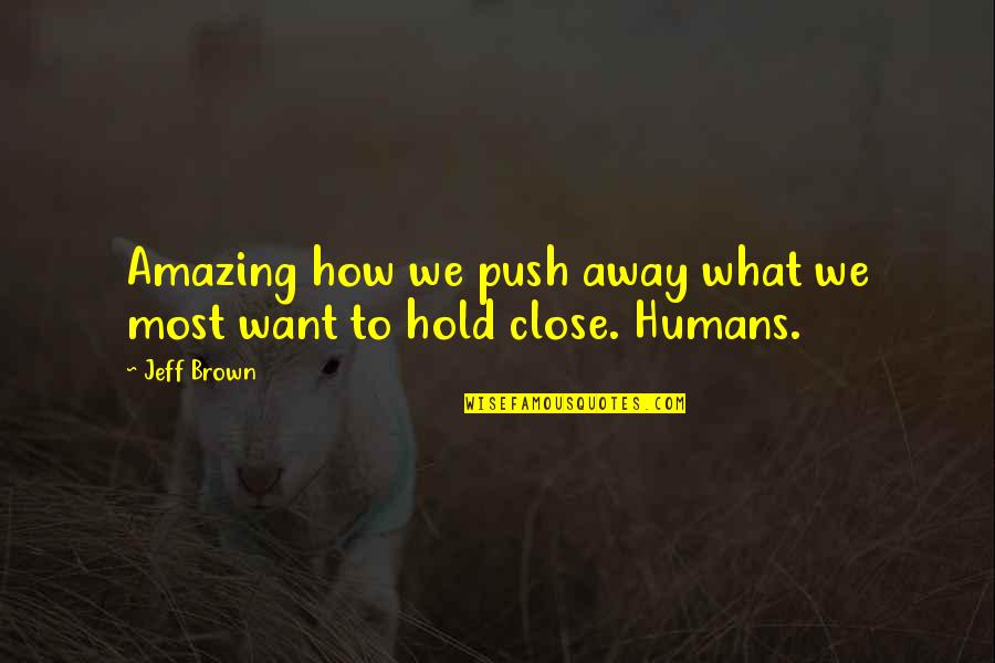 I Just Want To Be Close To You Quotes By Jeff Brown: Amazing how we push away what we most