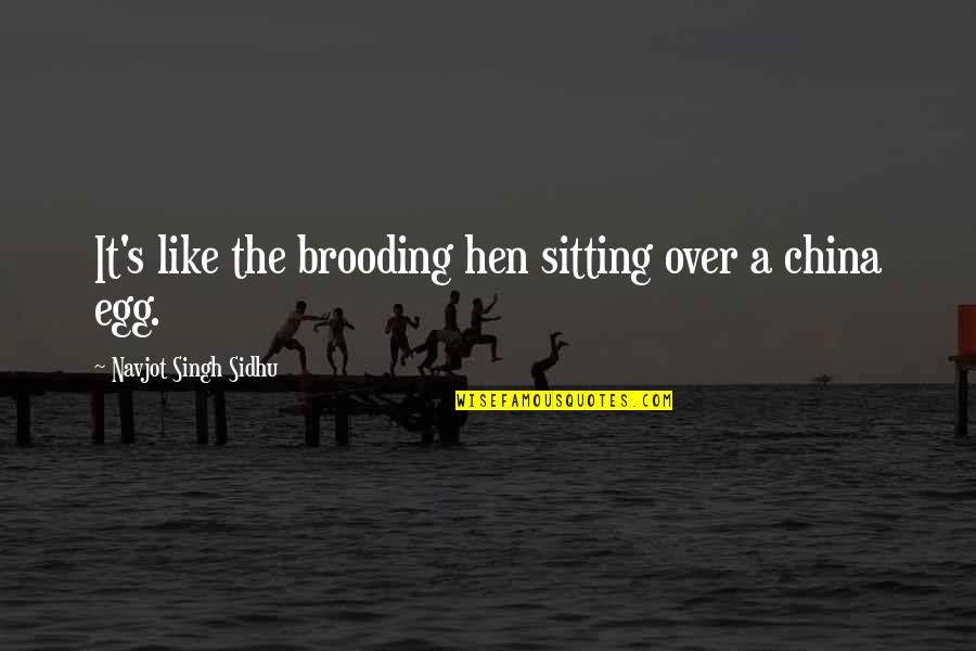I Just Want To Hold You In My Arms Quotes By Navjot Singh Sidhu: It's like the brooding hen sitting over a I Just Want To Hold You In My Arms Quotes By Navjot Singh Sidhu: It's like the brooding hen sitting over a