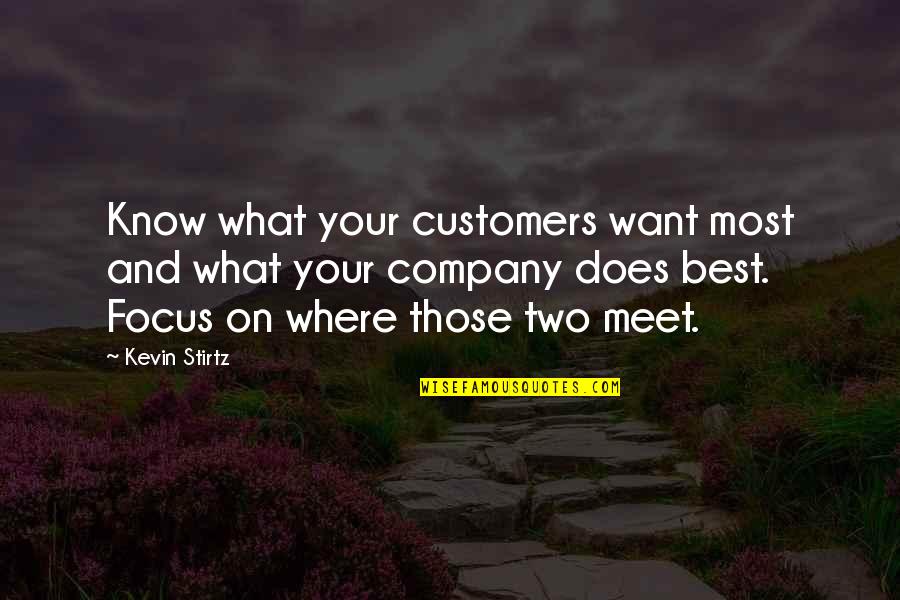 I Just Want To Meet You Quotes By Kevin Stirtz: Know what your customers want most and what