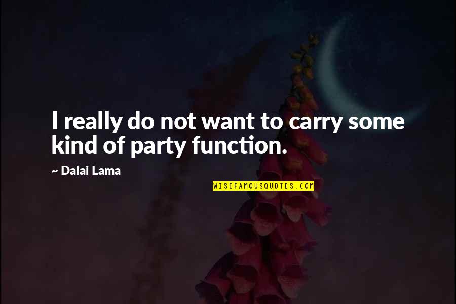 I Just Want To Party Quotes By Dalai Lama: I really do not want to carry some