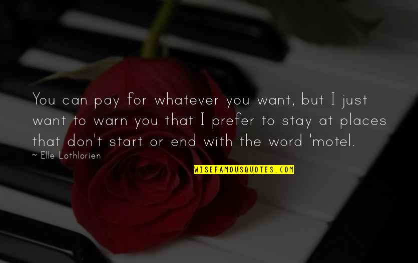 I Just Want You To Stay Quotes By Elle Lothlorien: You can pay for whatever you want, but