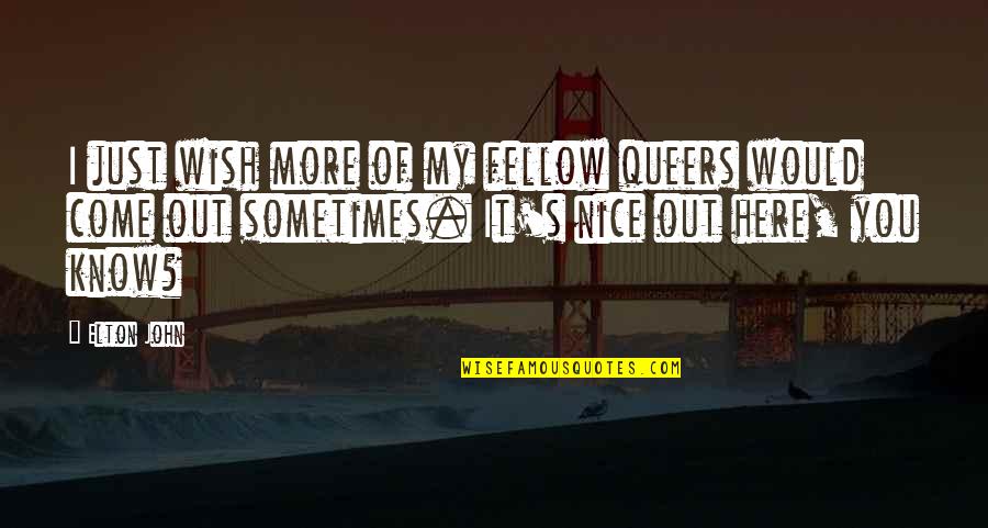 I Just Wish You Quotes By Elton John: I just wish more of my fellow queers