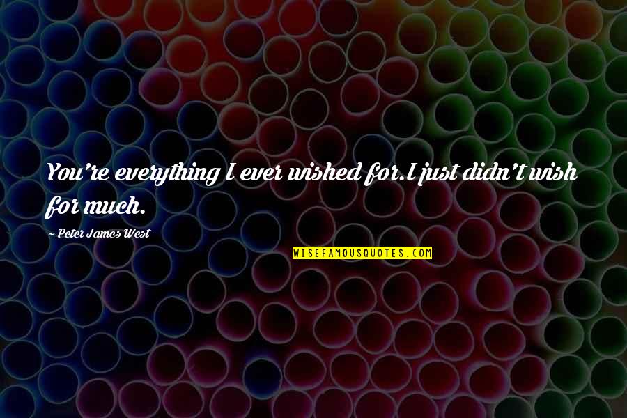 I Just Wish You Quotes By Peter James West: You're everything I ever wished for.I just didn't I Just Wish You Quotes By Peter James West: You're everything I ever wished for.I just didn't