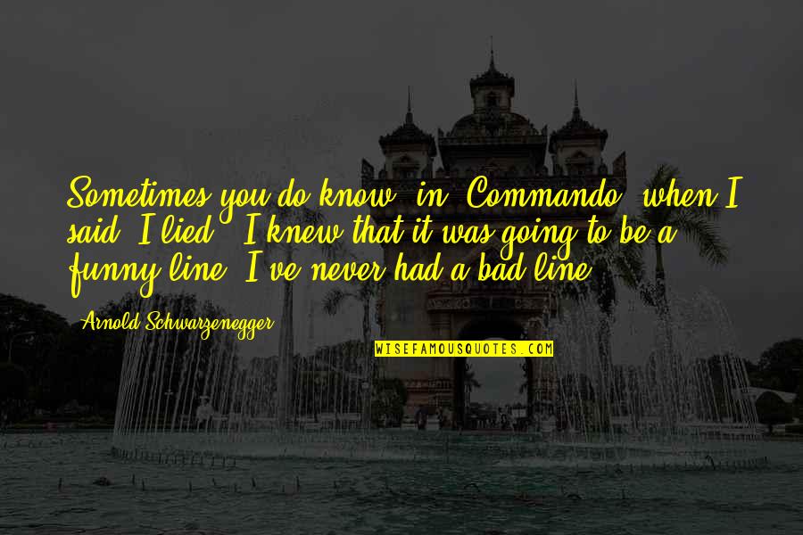 I Knew You When Quotes By Arnold Schwarzenegger: Sometimes you do know, in 'Commando' when I I Knew You When Quotes By Arnold Schwarzenegger: Sometimes you do know, in 'Commando' when I