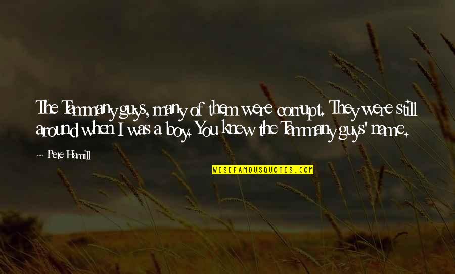 I Knew You When Quotes By Pete Hamill: The Tammany guys, many of them were corrupt. I Knew You When Quotes By Pete Hamill: The Tammany guys, many of them were corrupt.