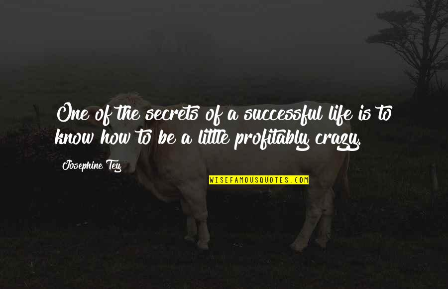 I Know I Am Crazy Quotes By Josephine Tey: One of the secrets of a successful life