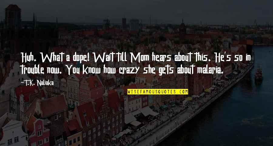 I Know I Am Crazy Quotes By T.K. Naliaka: Huh. What a dope! Wait till Mom hears