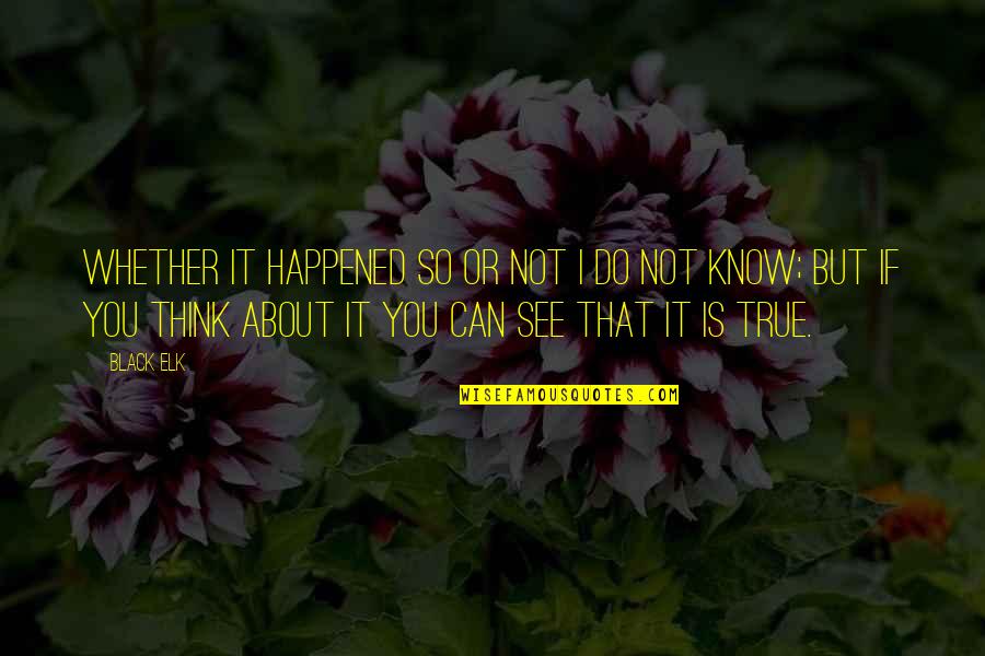 I Know I Can Do It Quotes By Black Elk: Whether it happened so or not I do