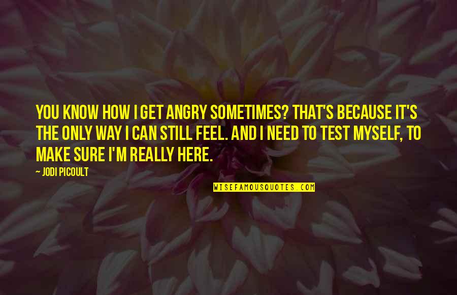 I Know I Can Make It Quotes By Jodi Picoult: You know how I get angry sometimes? That's