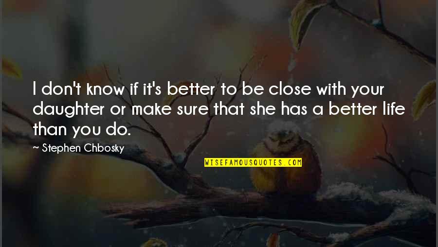 I Know I'm Better Than You Quotes By Stephen Chbosky: I don't know if it's better to be