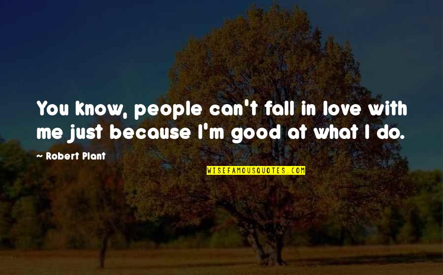 I Know I'm In Love Quotes By Robert Plant: You know, people can't fall in love with