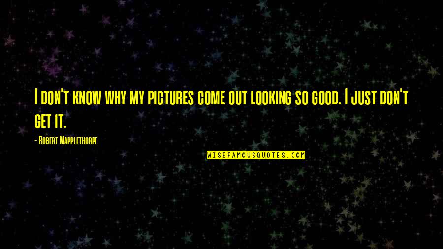 I Know I'm Not Good Looking Quotes By Robert Mapplethorpe: I don't know why my pictures come out