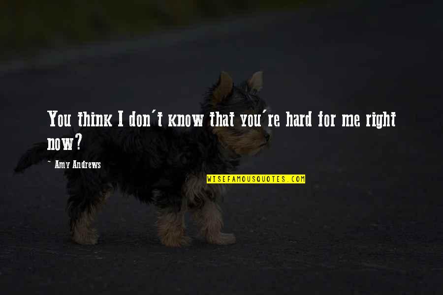 I Know It's Hard Right Now Quotes By Amy Andrews: You think I don't know that you're hard