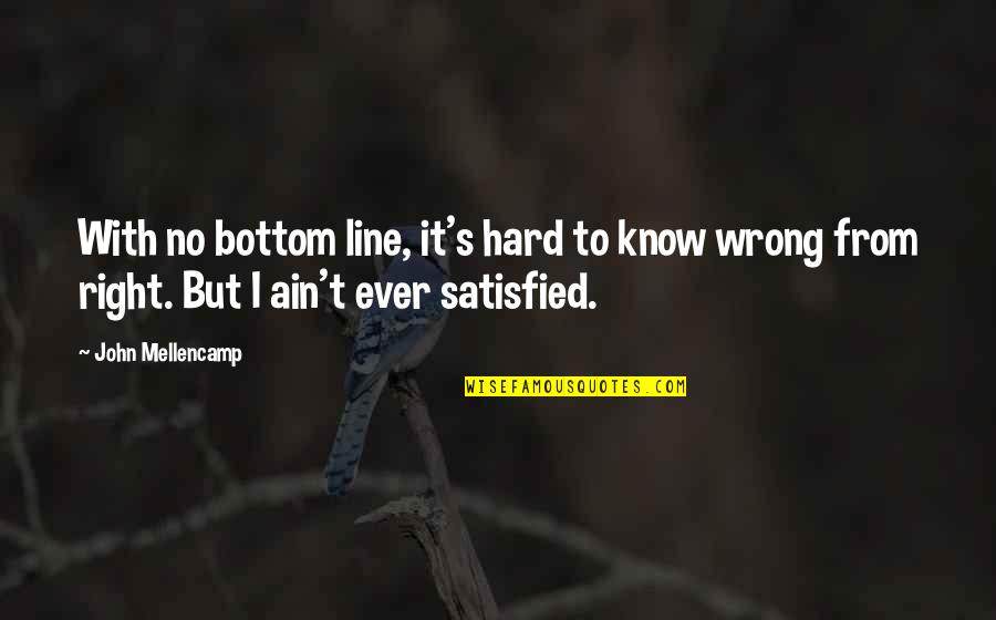 I Know It's Hard Right Now Quotes By John Mellencamp: With no bottom line, it's hard to know