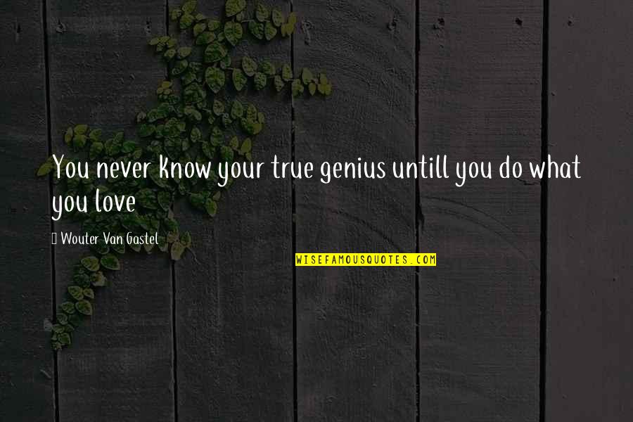 I Know It's True Love Quotes By Wouter Van Gastel: You never know your true genius untill you I Know It's True Love Quotes By Wouter Van Gastel: You never know your true genius untill you