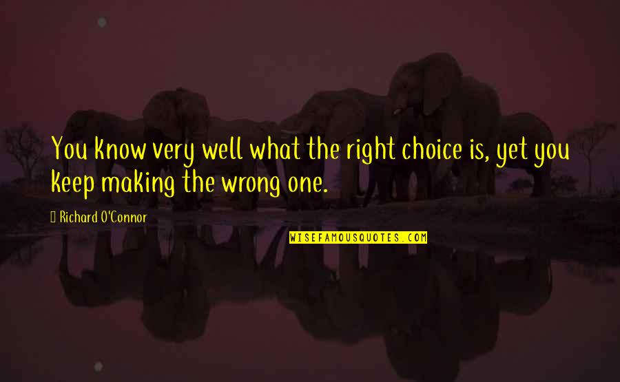 I Know Right From Wrong Quotes By Richard O'Connor: You know very well what the right choice