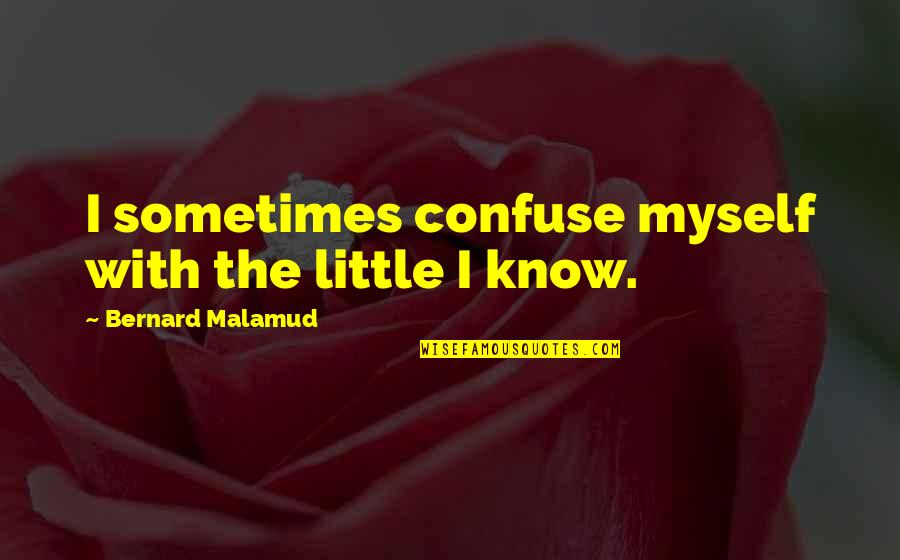 I Know Sometimes Quotes By Bernard Malamud: I sometimes confuse myself with the little I I Know Sometimes Quotes By Bernard Malamud: I sometimes confuse myself with the little I