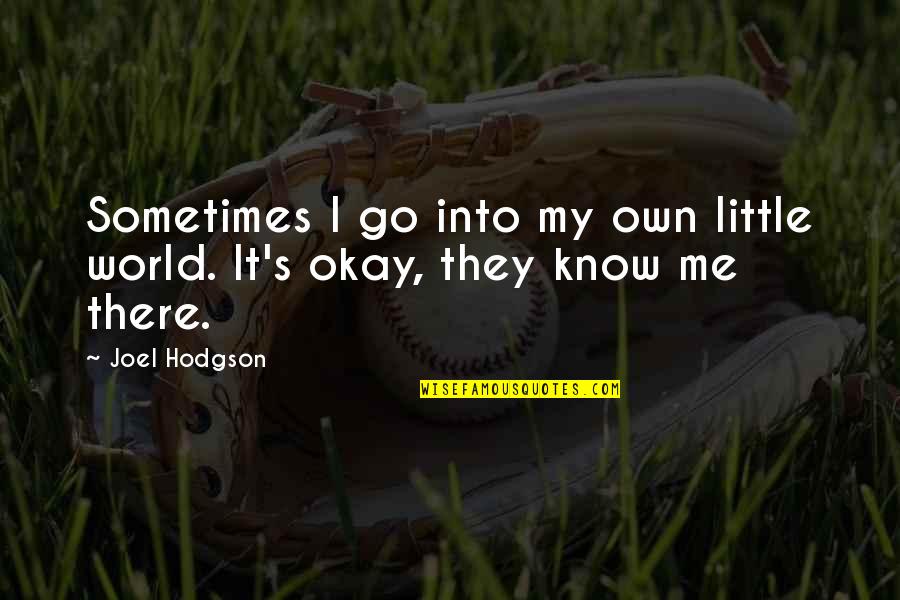 I Know Sometimes Quotes By Joel Hodgson: Sometimes I go into my own little world.