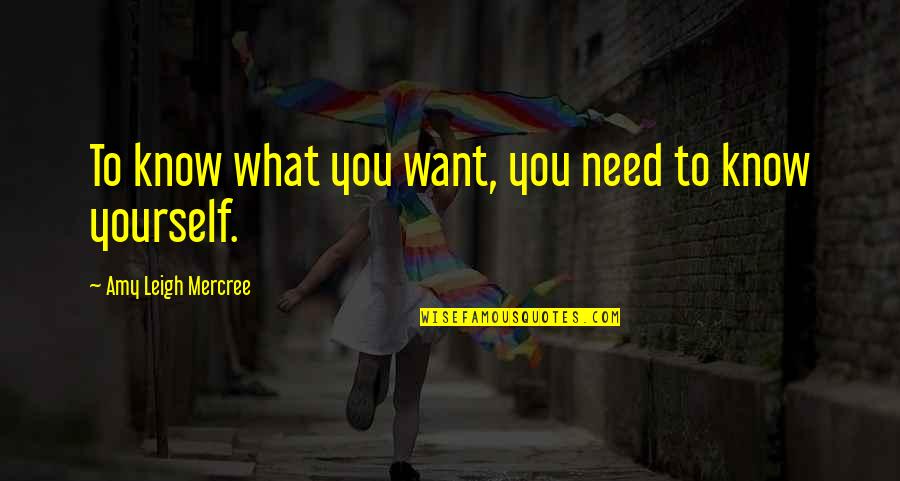 I Know What I Want In Life Quotes By Amy Leigh Mercree: To know what you want, you need to