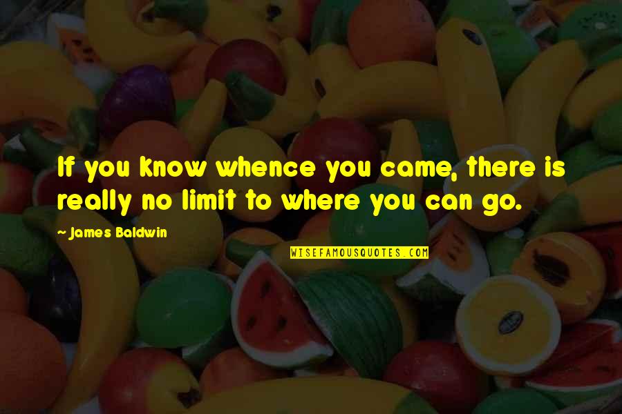 I Know Where I Came From Quotes By James Baldwin: If you know whence you came, there is