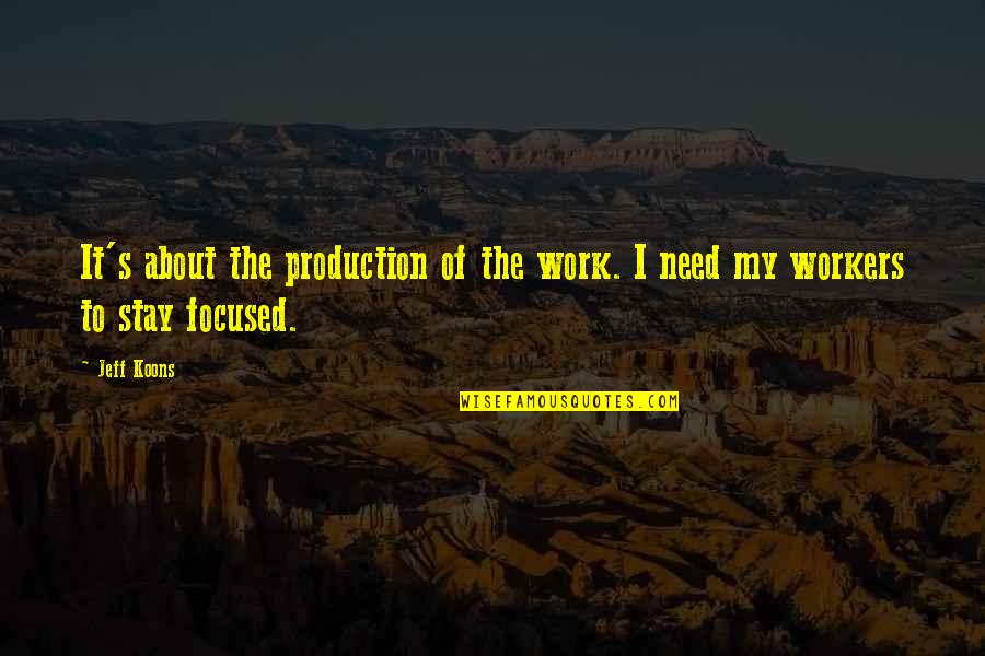 I Know Where I Stand In Your Life Quotes By Jeff Koons: It's about the production of the work. I