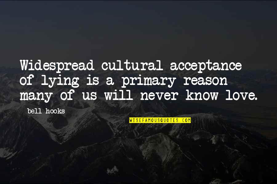 I Know You Lying Quotes By Bell Hooks: Widespread cultural acceptance of lying is a primary