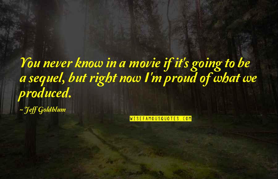 I Know You Now Quotes By Jeff Goldblum: You never know in a movie if it's