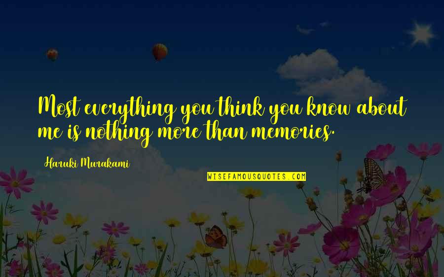 I Know You Think About Me Quotes By Haruki Murakami: Most everything you think you know about me