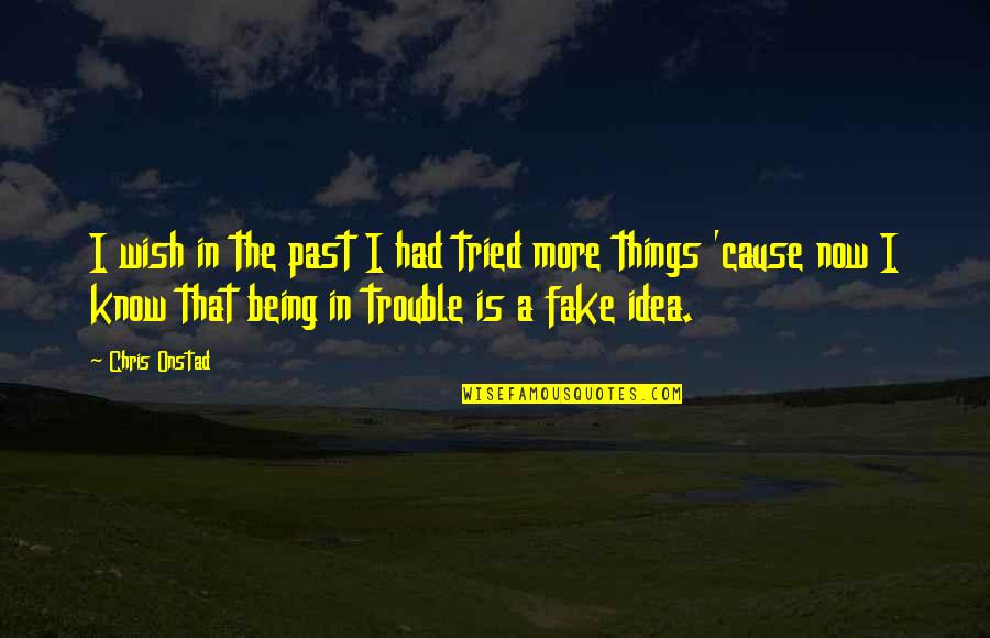 I Know You Were Fake Quotes By Chris Onstad: I wish in the past I had tried