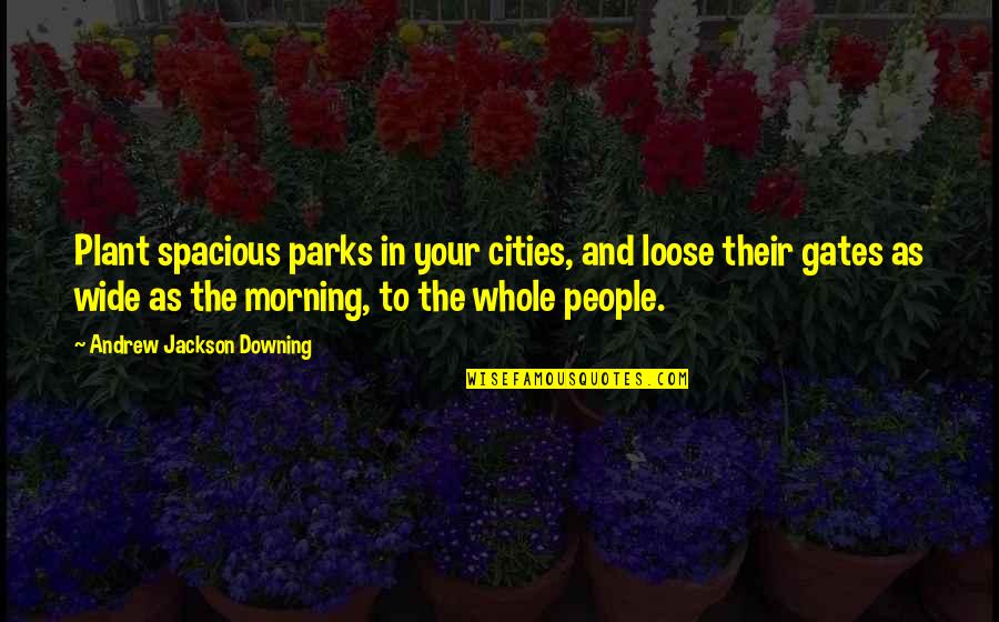 I Know You're In A Better Place Now Quotes By Andrew Jackson Downing: Plant spacious parks in your cities, and loose