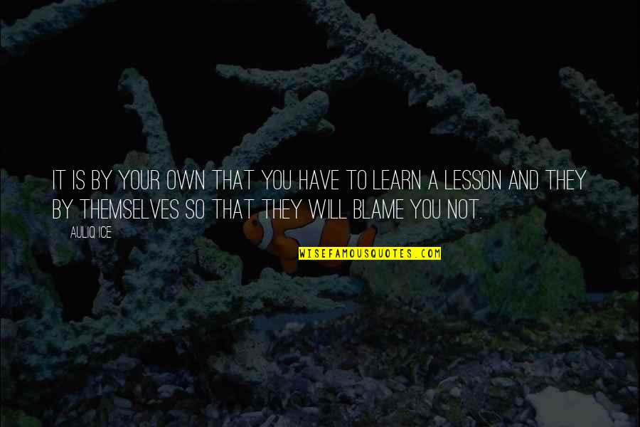 I Learn From My Mistakes Quotes By Auliq Ice: It is by your own that you have