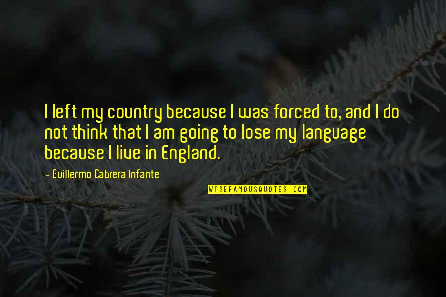I Left Because Quotes By Guillermo Cabrera Infante: I left my country because I was forced