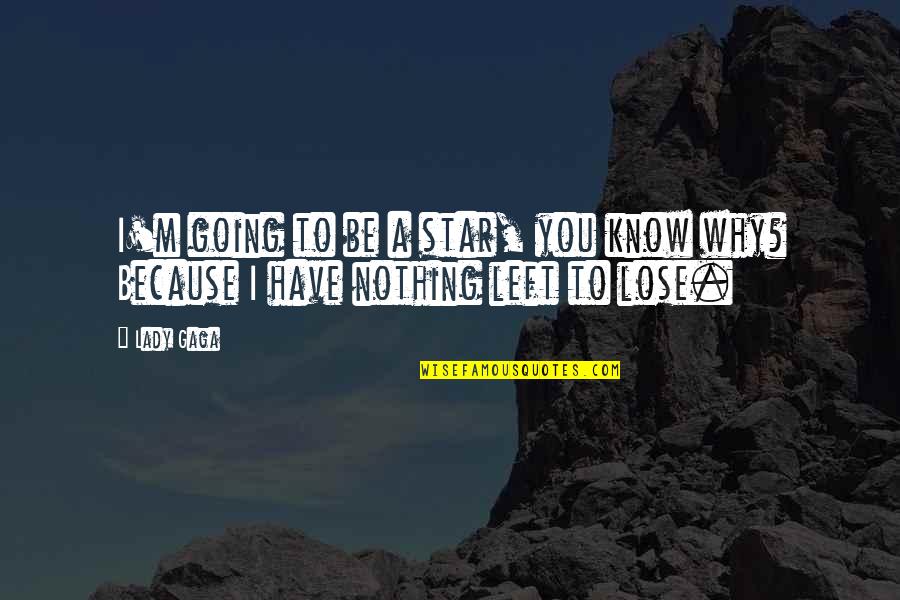 I Left Because Quotes By Lady Gaga: I'm going to be a star, you know