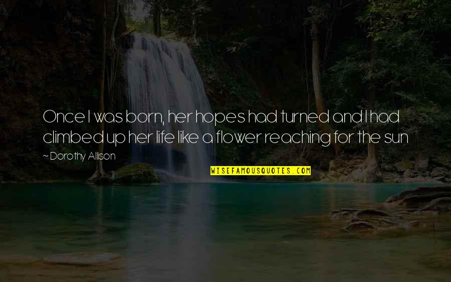 I Like Her Quotes By Dorothy Allison: Once I was born, her hopes had turned I Like Her Quotes By Dorothy Allison: Once I was born, her hopes had turned