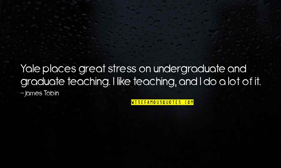 I Like It A Lot Quotes By James Tobin: Yale places great stress on undergraduate and graduate