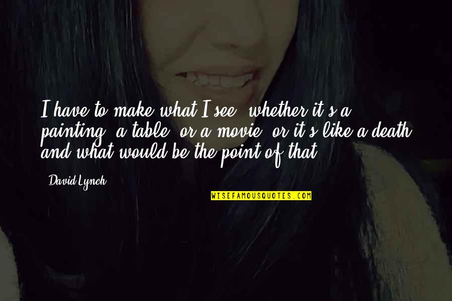 I Like It Like That Movie Quotes By David Lynch: I have to make what I see, whether