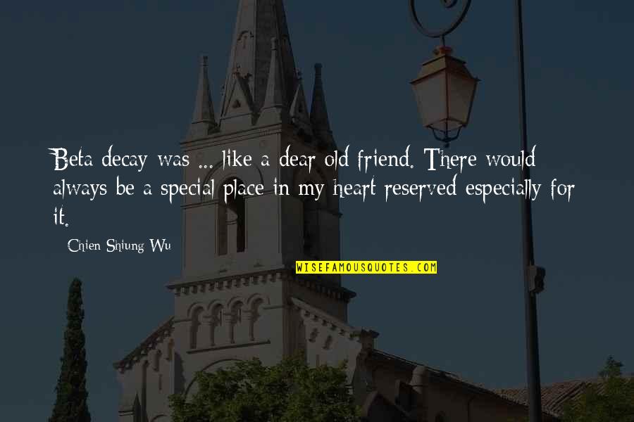 I Like You As A Friend Quotes By Chien-Shiung Wu: Beta decay was ... like a dear old I Like You As A Friend Quotes By Chien-Shiung Wu: Beta decay was ... like a dear old