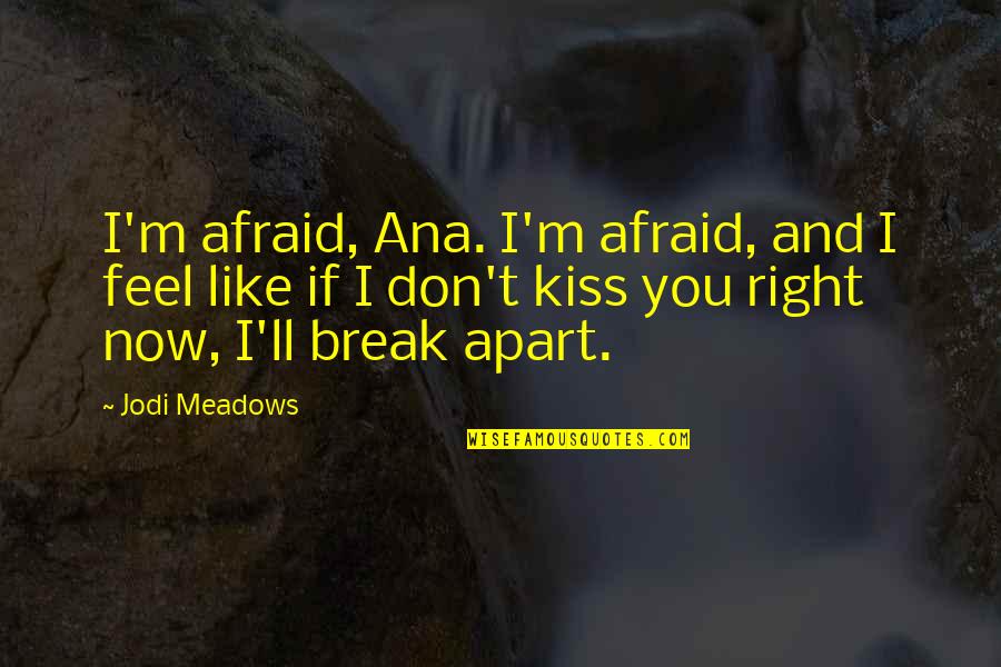 I Like You Now Quotes By Jodi Meadows: I'm afraid, Ana. I'm afraid, and I feel