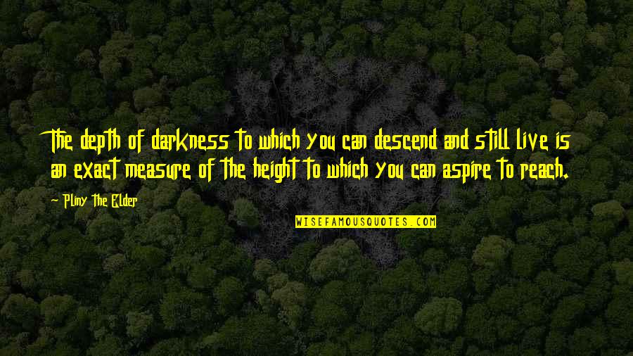 I Live In Depth Quotes By Pliny The Elder: The depth of darkness to which you can