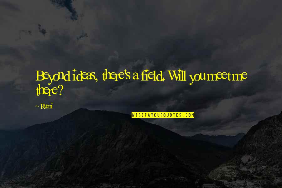 I Live In Depth Quotes By Rumi: Beyond ideas, there's a field. Will you meet