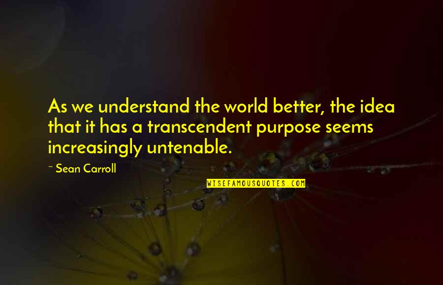 I Live To Ride Quotes By Sean Carroll: As we understand the world better, the idea