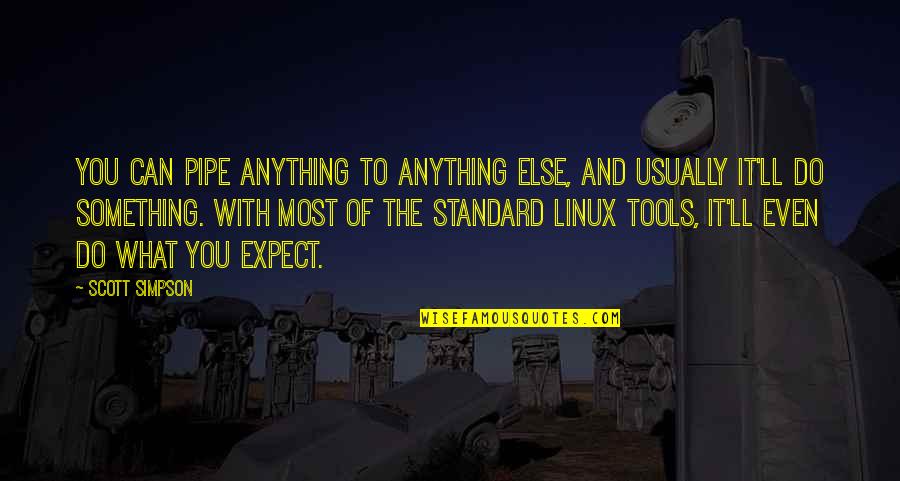 I Ll Do Anything You Quotes By Scott Simpson: You can pipe anything to anything else, and I Ll Do Anything You Quotes By Scott Simpson: You can pipe anything to anything else, and