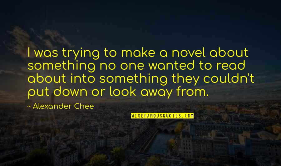 I Look Away Quotes By Alexander Chee: I was trying to make a novel about