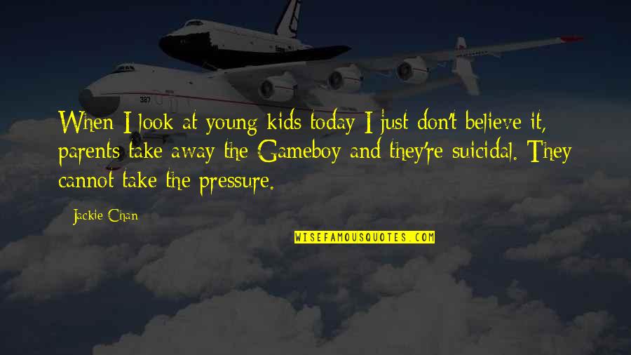 I Look Away Quotes By Jackie Chan: When I look at young kids today I
