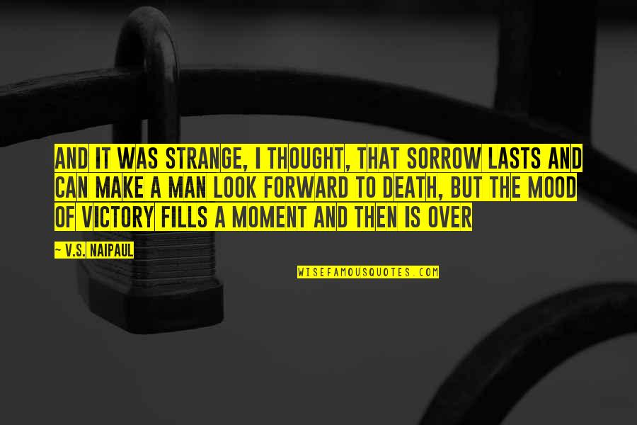 I Look Forward Quotes By V.S. Naipaul: And it was strange, I thought, that sorrow